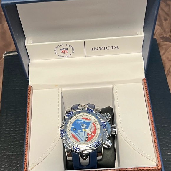 Invicta NFL PATRIOTS Watch Blue and Silver Watch